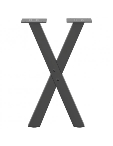 Gambe Tavolino Caffè a X 2 pz Antracite 28x(42-43) cm Acciaio