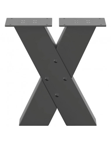 Gambe Tavolino Caffè a X 2 pz Antracite 30x(30-31)cm in Acciaio