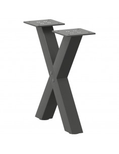 Gambe Tavolino Caffè a X 2 pz Antracite 30x(30-31)cm in Acciaio