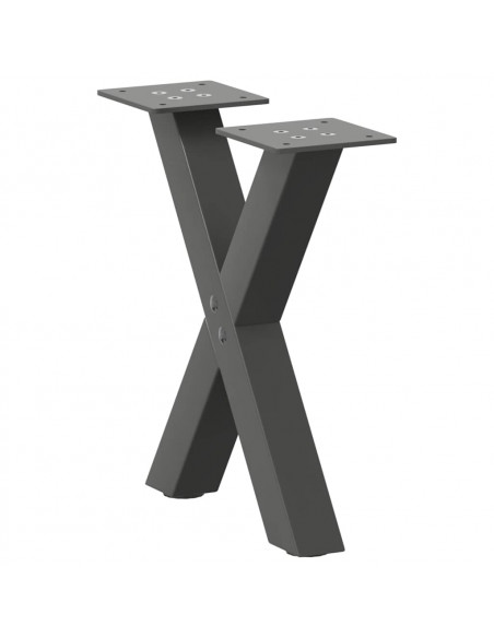 Gambe Tavolino Caffè a X 2 pz Antracite 30x(30-31)cm in Acciaio