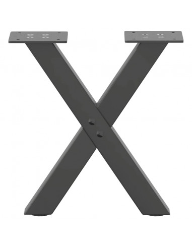Gambe Tavolino Caffè a X 2 pz Antracite 30x(30-31)cm in Acciaio