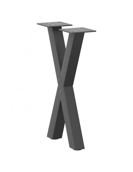 Gambe Tavolino Caffè a X 2 pz Antracite 38x(42-43) cm Acciaio