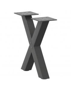Gambe Tavolino Caffè a X 2 pz Antracite 40x(30-31)cm in Acciaio 2