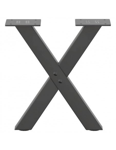 Gambe Tavolino Caffè a X 2 pz Antracite 40x(30-31)cm in Acciaio