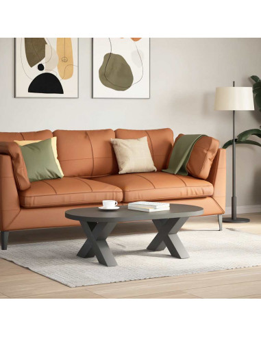 Gambe Tavolino Caffè a X 2 pz Antracite 50x(30-31)cm in Acciaio