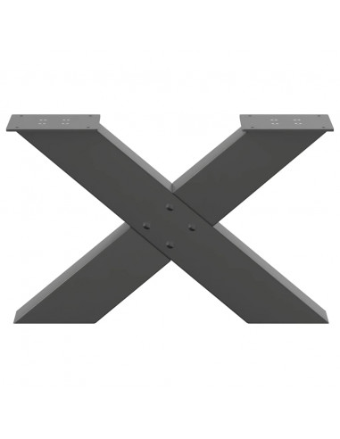 Gambe Tavolino Caffè a X 2 pz Antracite 50x(30-31)cm in Acciaio