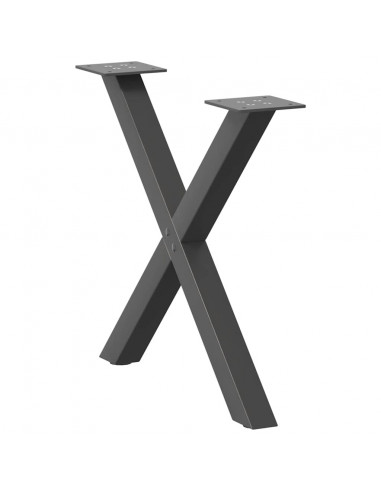 Gambe per Tavolino da Caffè a Forma di X 2 pz Antracite 50x(42-43) cm Acciaio