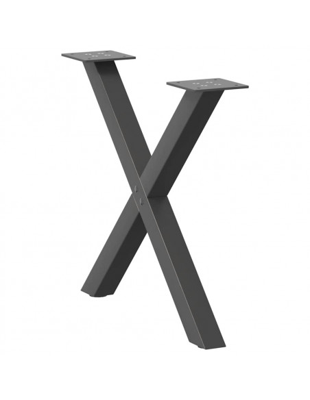 Gambe per Tavolino da Caffè a Forma di X 2 pz Antracite 50x(42-43) cm Acciaio