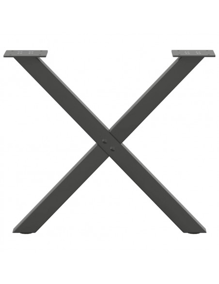 Gambe Tavolino Caffè a X 2 pz Antracite 50x(42-43) cm Acciaio