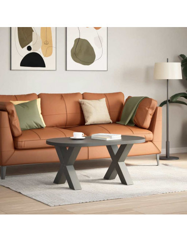 Gambe Tavolino Caffè a X 2 pz Antracite 50x(42-43) cm Acciaio