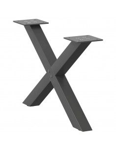 Gambe Tavolino Caffè a X 2 pz Antracite 60x(30-31)cm in Acciaio
