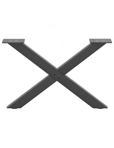 Gambe Tavolino Caffè a X 2 pz Antracite 60x(30-31)cm in Acciaio