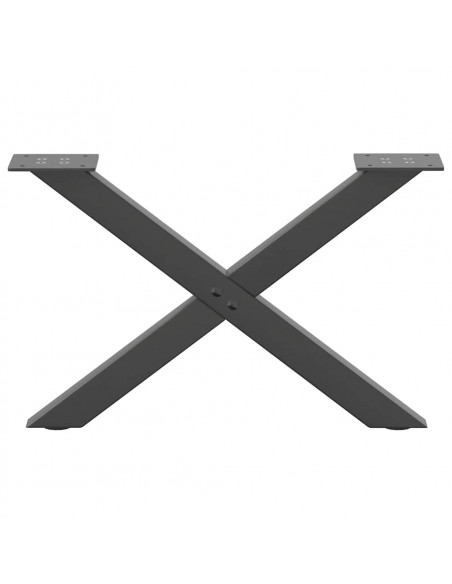 Gambe Tavolino Caffè a X 2 pz Antracite 60x(30-31)cm in Acciaio
