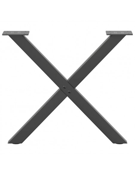 Gambe Tavolino Caffè a X 2 pz Antracite 60x(42-43) cm Acciaio