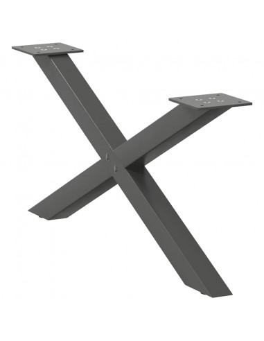 Gambe Tavolino Caffè a X 2 pz Antracite 70x(30-31)cm in Acciaio
