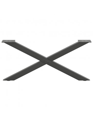 Gambe Tavolino Caffè a X 2 pz Antracite 70x(30-31)cm in Acciaio
