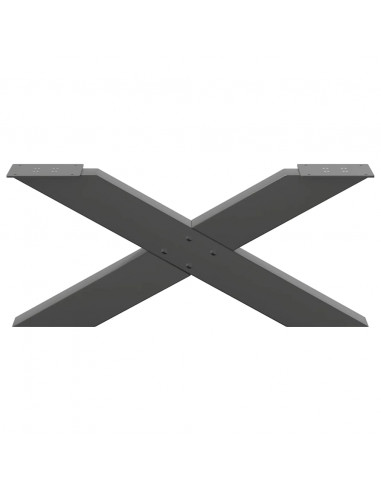 Gambe Tavolino Caffè a X 2 pz Antracite 70x(30-31)cm in Acciaio