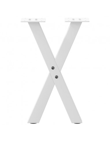 Gambe per Tavolino da Caffè a Forma di X 2 pz Bianche 28x(42-43) cm Acciaio