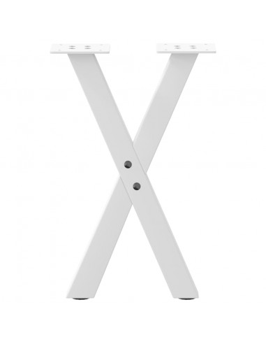 Gambe per Tavolino da Caffè a Forma di X 2 pz Bianche 38x(42-43) cm Acciaio