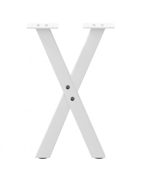 Gambe per Tavolino da Caffè a Forma di X 2 pz Bianche 38x(42-43) cm Acciaio