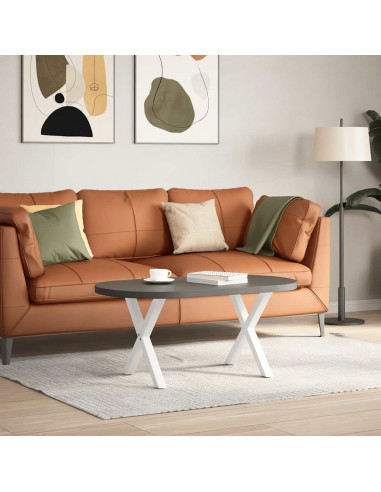 Gambe per Tavolino da Caffè a Forma di X 2 pz Bianche 50x(42-43) cm Acciaio