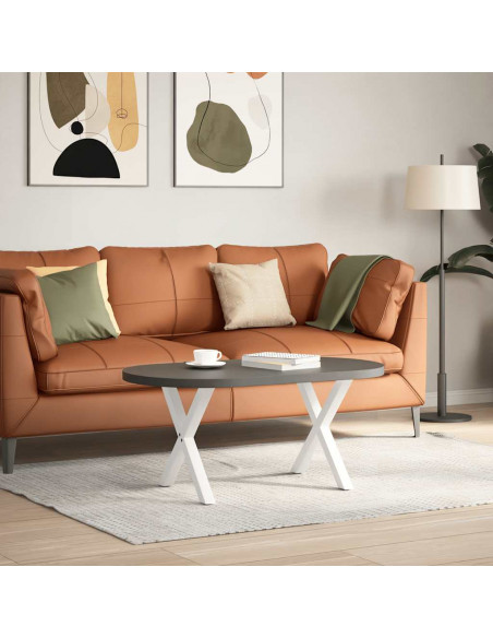 Gambe per Tavolino da Caffè a Forma di X 2 pz Bianche 50x(42-43) cm Acciaio