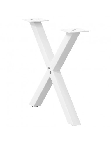Gambe per Tavolino da Caffè a Forma di X 2 pz Bianche 50x(42-43) cm Acciaio