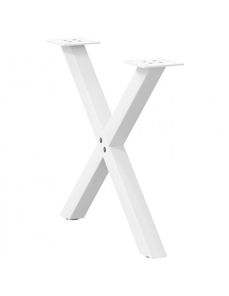 Gambe per Tavolino da Caffè a Forma di X 2 pz Bianche 50x(42-43) cm Acciaio
