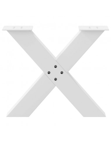 Gambe Tavolino Caffè a X 2 pz Bianco 50x(42-43) cm Acciaio