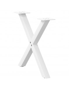 Gambe Tavolino Caffè a X 2 pz Bianco 60x(42-43) cm Acciaio