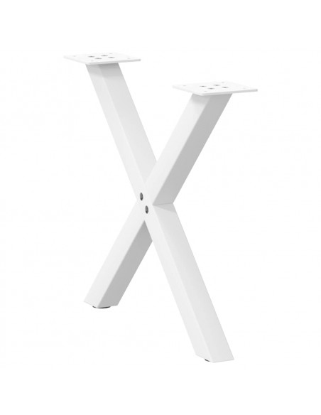 Gambe Tavolino Caffè a X 2 pz Bianco 60x(42-43) cm Acciaio