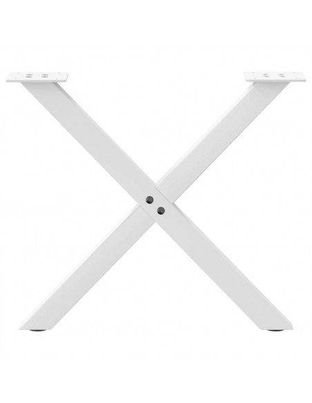 Gambe Tavolino Caffè a X 2 pz Bianco 60x(42-43) cm Acciaio