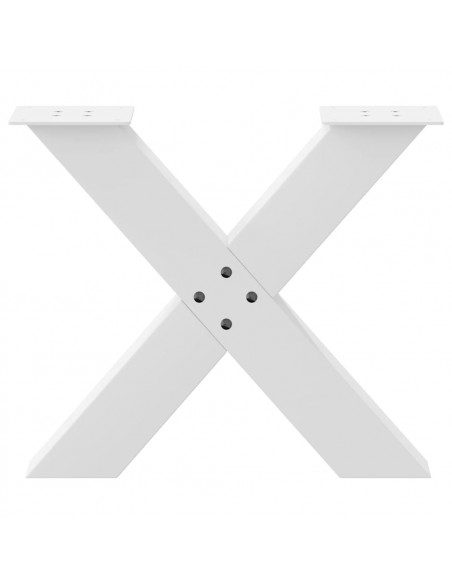 Gambe Tavolino Caffè a X 2 pz Bianco 60x(42-43) cm Acciaio