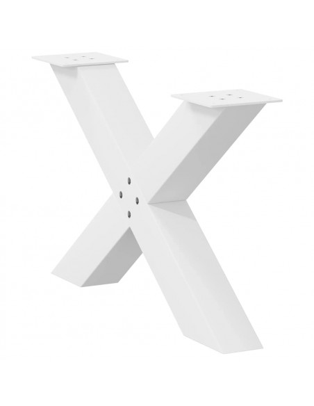 Gambe Tavolino Caffè a X 2 pz Bianco 70x(42-43) cm Acciaio
