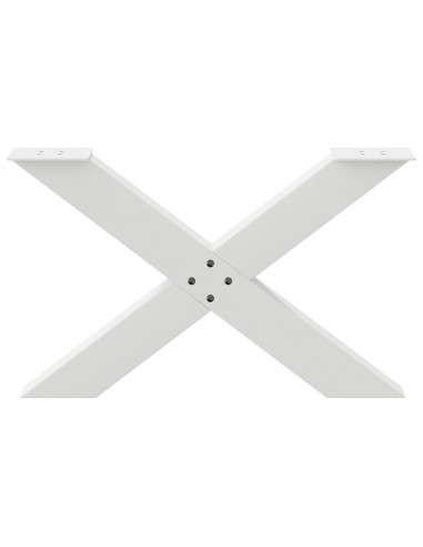 Gambe Tavolino Caffè a X 2 pz Bianco 70x(42-43) cm Acciaio