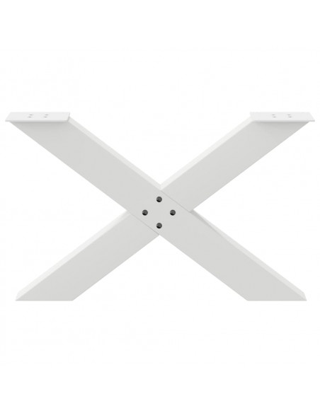 Gambe Tavolino Caffè a X 2 pz Bianco 70x(42-43) cm Acciaio