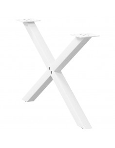 Gambe Tavolino Caffè a X 2 pz Bianco 70x(42-43) cm Acciaio
