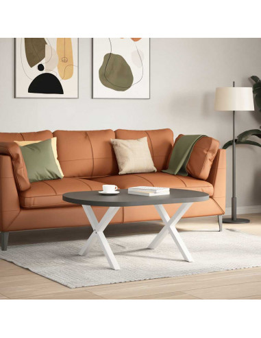 Gambe Tavolino Caffè a X 2 pz Bianco 70x(42-43) cm Acciaio