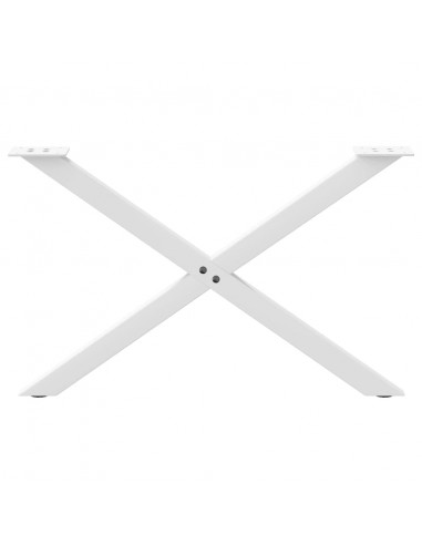 Gambe Tavolino Caffè a X 2 pz Bianco 70x(42-43) cm Acciaio