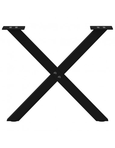Gambe Tavolino Caffè a X 2 pz Nero 38x(42-43)cm Acciaio
