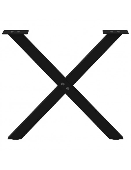 Gambe Tavolino Caffè a X 2 pz Nero 38x(42-43)cm Acciaio