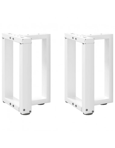 Gambe Tavolino da Caffè a T 2 pz Bianco 28x25x(42-43)cm Acciaio