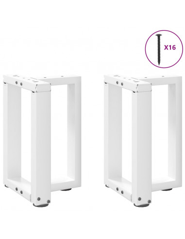 Gambe Tavolino da Caffè a T 2 pz Bianco 28x25x(42-43)cm Acciaio