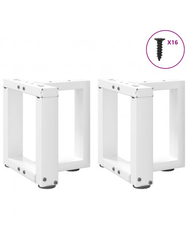 Gambe Tavolino da Caffè a T 2 pz Bianco 30x25x(30-31)cm Acciaio
