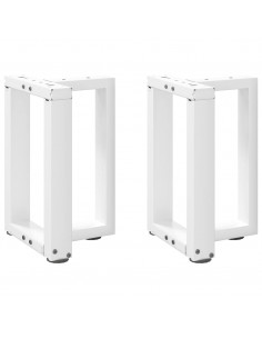 Gambe Tavolino da Caffè a T 2 pz Bianco 38x25x(42-43)cm Acciaio