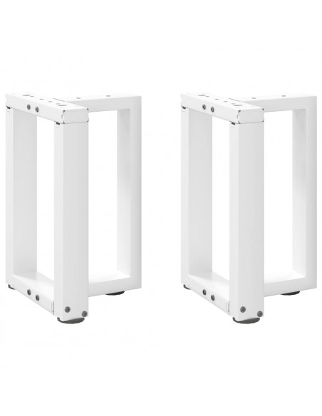 Gambe Tavolino da Caffè a T 2 pz Bianco 38x25x(42-43)cm Acciaio