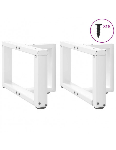 Gambe Tavolino da Caffè a T 2 pz Bianco 50x25x(30-31)cm Acciaio