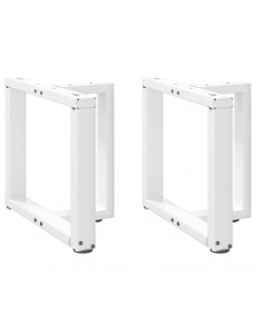Gambe Tavolino da Caffè a T 2 pz Bianco 50x25x(42-43)cm Acciaio