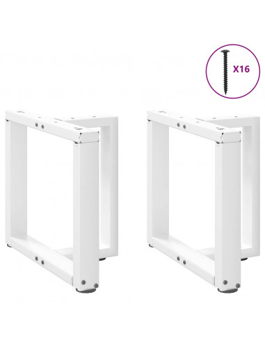 Gambe Tavolino da Caffè a T 2 pz Bianco 50x25x(42-43)cm Acciaio