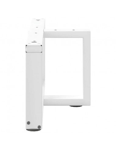 Gambe Tavolino da Caffè a T 2 pz Bianco 60x25x(30-31)cm Acciaio